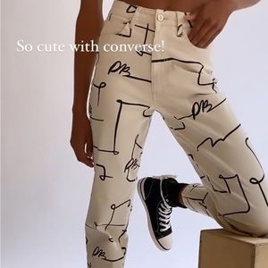 Weworewhat Scribble Dani Boyfriend Jeans